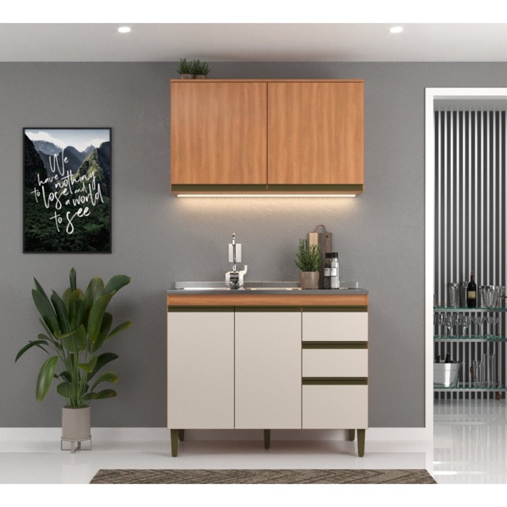 Cozinha Compacta 2 Peças 3 Gavetas Cecília em Oferta na Shopee