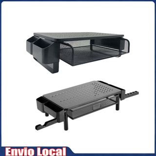 Suporte para monitor de computador, com gaveta e 2 suportes, suporte para monitor de mesa