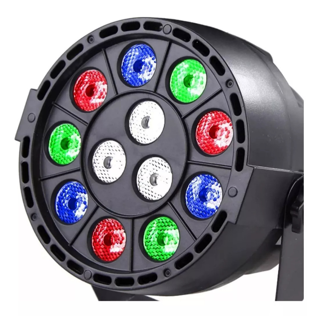 Refletor Canhão 12 Leds Rgbw Profissional Strobo Dmx Balada Jogo De Luz Festa Evento Dj Show Iluminação Bivolt Par 12