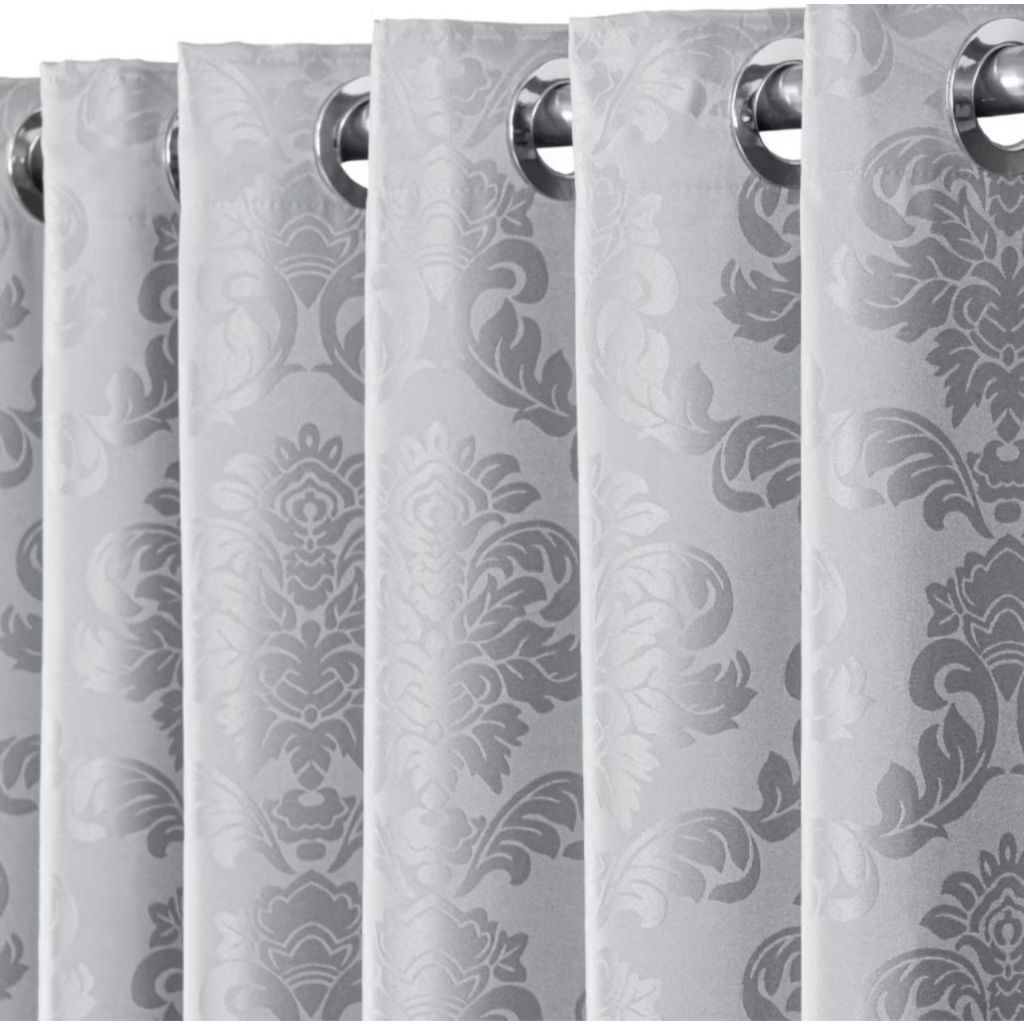 Cortina Jacquard Blackout Luxo para Sala de Estar Moderna 2,00x1,30 Decorativa Varão Acetinado