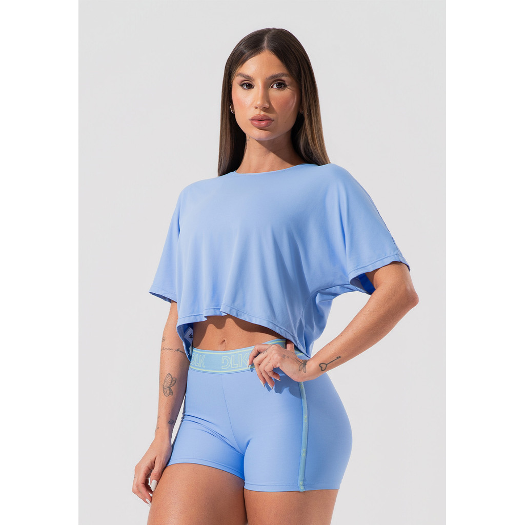 CROPPED FEMININO COM ELÁSTICO NAS COSTAS ACTIVITY DLK em Oferta na Shopee