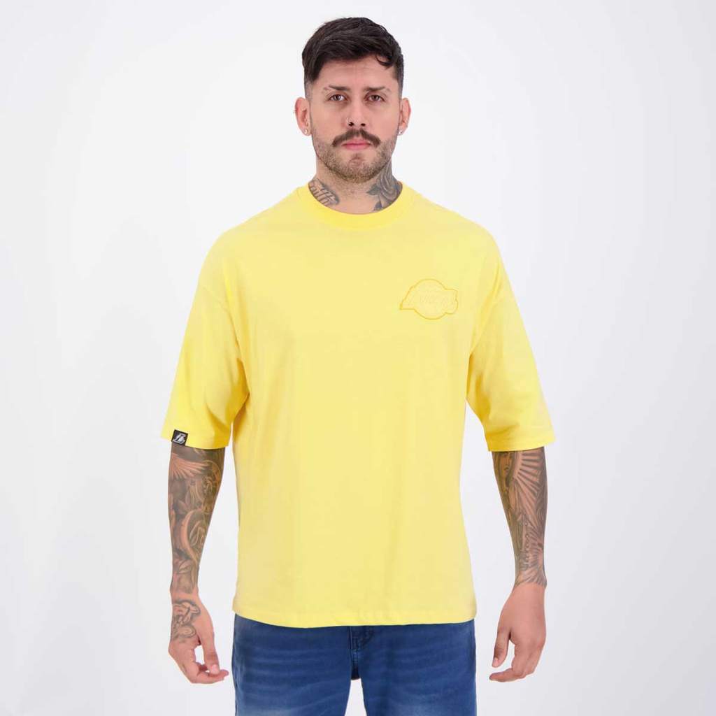 Camiseta NBA Los Angeles Lakers Amarela e Marrom