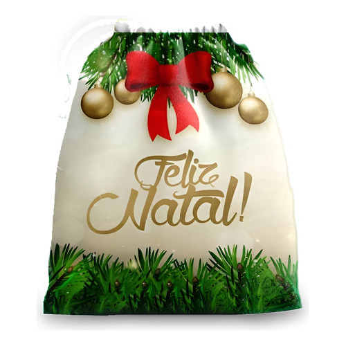 10 sacolinhas personalizada tecido FELIZ NATAL  DOURADO 2 lembrancinhas festa aniversario 30cmx20cm