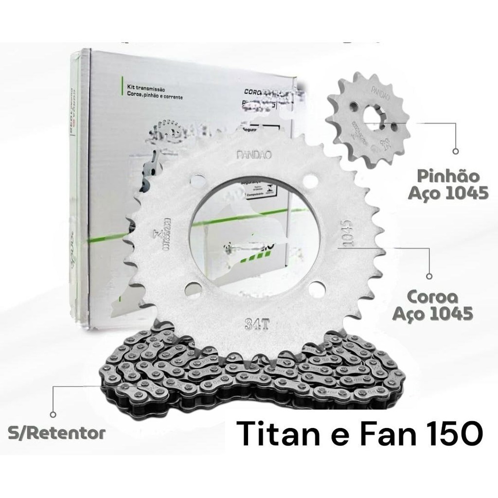 Kit Relacao Titan 160 Fan 160 e Start 160 em Oferta na Shopee