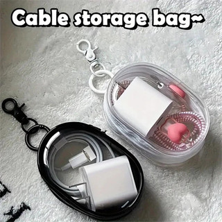 Mini Bolsa Portátil Com Zíper Transparente : Organizadora De Viagem Multifuncional Compacta Para Fones De Ouvido E Carre
