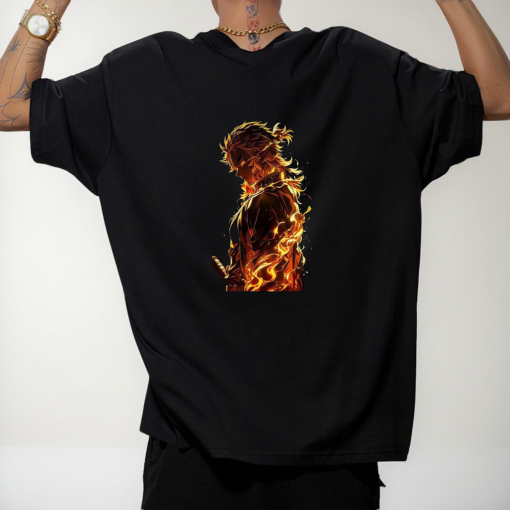 Camiseta Oversized Premium Rengoku Hashira Demon Slayer Moda