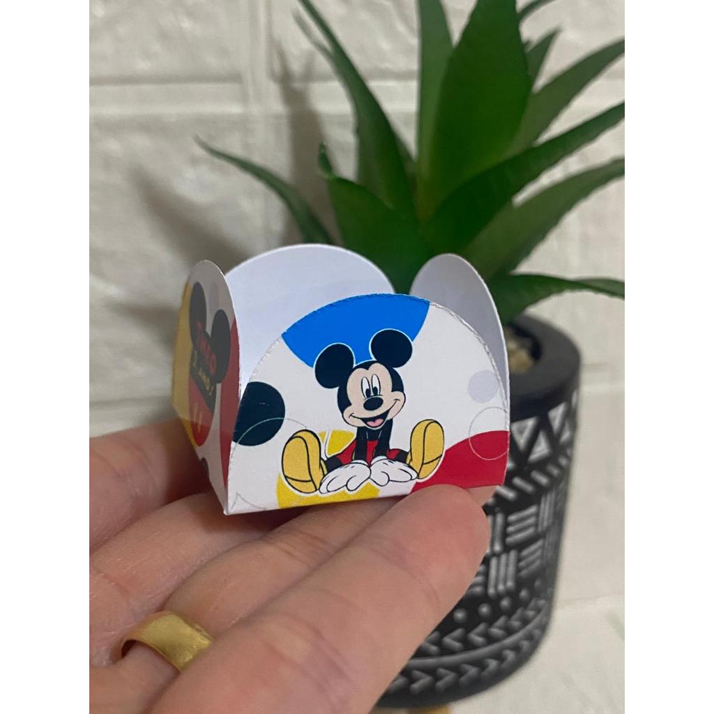 Forminha de doce brigadeiro Personalizada 40 a 120 Mickey - 4 pétalas - Festa de aniversário - Lembrancinha