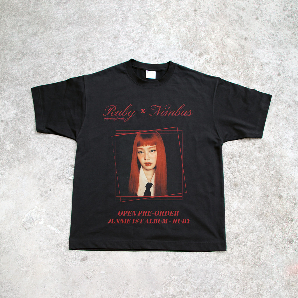 Camiseta Feminina Jennie Blackpink Ruby Álbum Estampa Kpop Coreana Confortável Estilosa Trendy Moda Verão