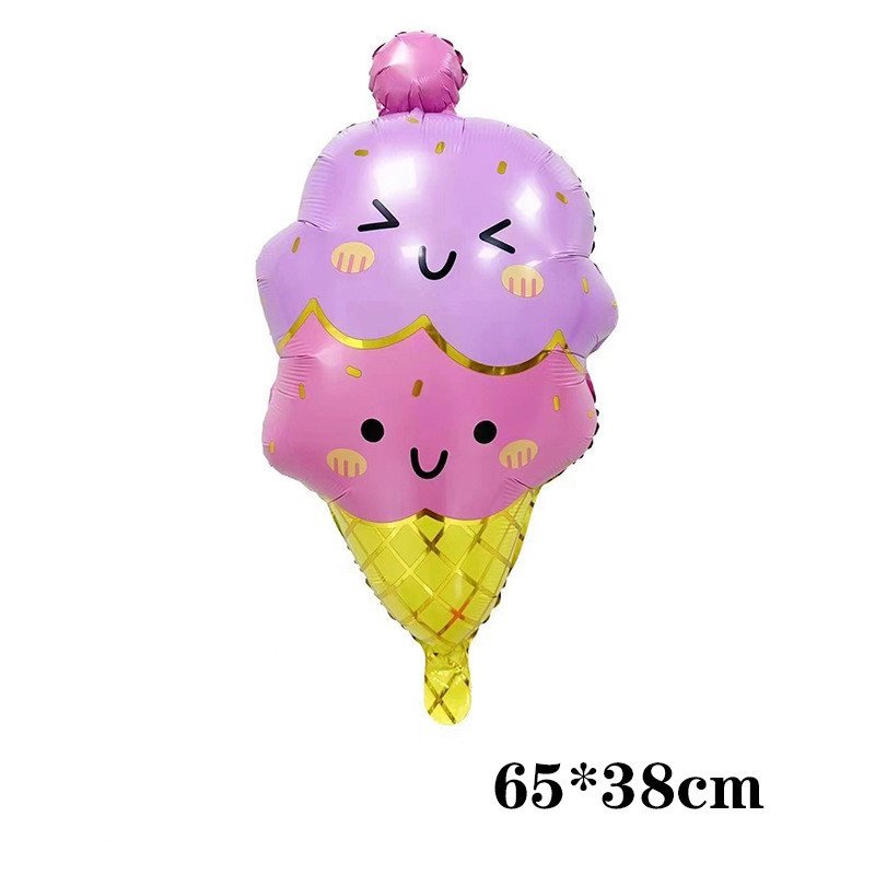 5Pcs/conjunto Bolo de Sorvete Doze Balões de Alumínio para Meninas Decorações de Festa de Aniversário de Verão Barra de — imagem 2 de 2