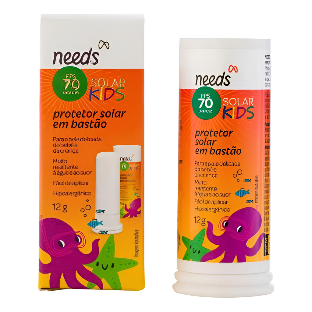 Protetor Solar Infantil Kids Fps 70 Bastão Sem Cor 12g Stick