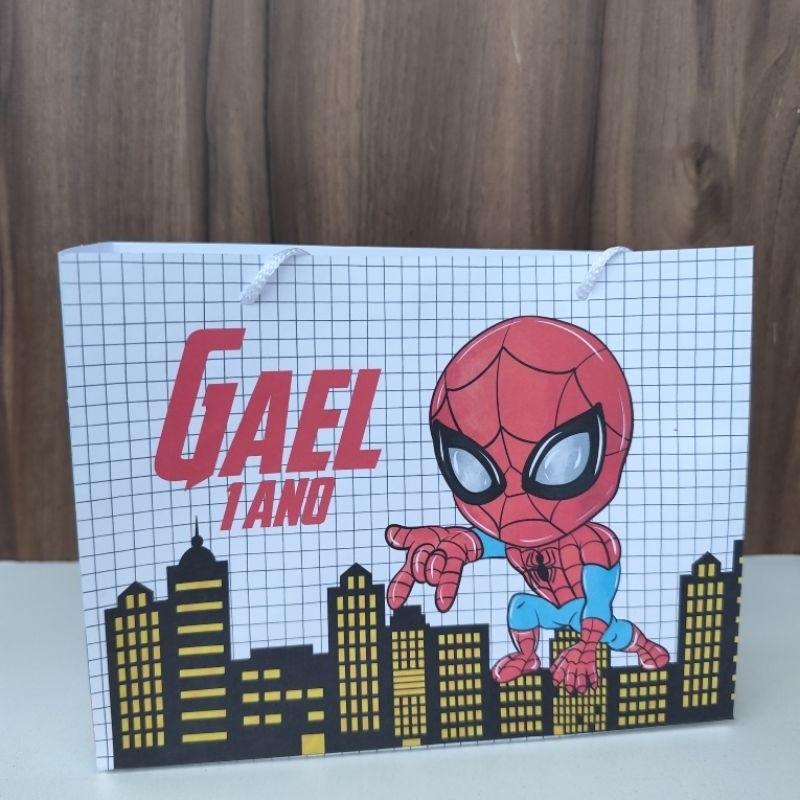 Sacolinha Personalizada Homem Aranha Cute - Pegue e Monte - Homem Aranha baby