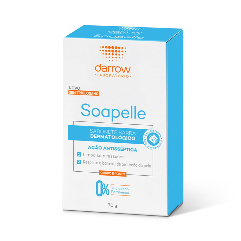 Sabonete em Barra Soapelle Ação Antisséptica Corpo e Rosto 70g