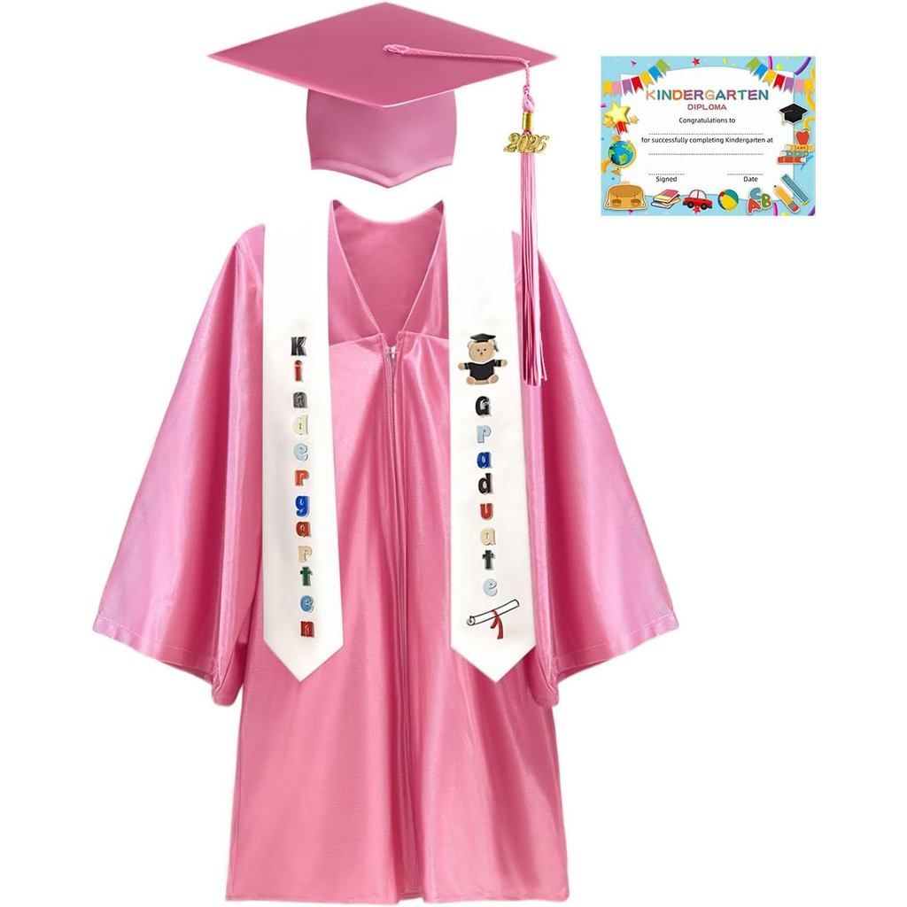 Conjunto de Beca e Capelo de Formatura para Jardim de Infância 2026 - Capelo de Formatura para Pré-escola com Estola Est