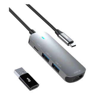 Adaptador Hub 4 Em 1 Elg Usb-c Usb-a 3.0 Com Porta Hdmi 4k