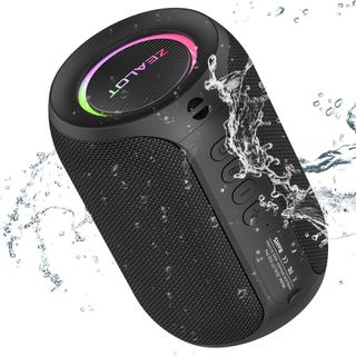 Caixa de som Bluetooth portátil ZEALOT com USB, caixa de som externa à prova d'água IPX6, caixa de som sem fio de 15W ad