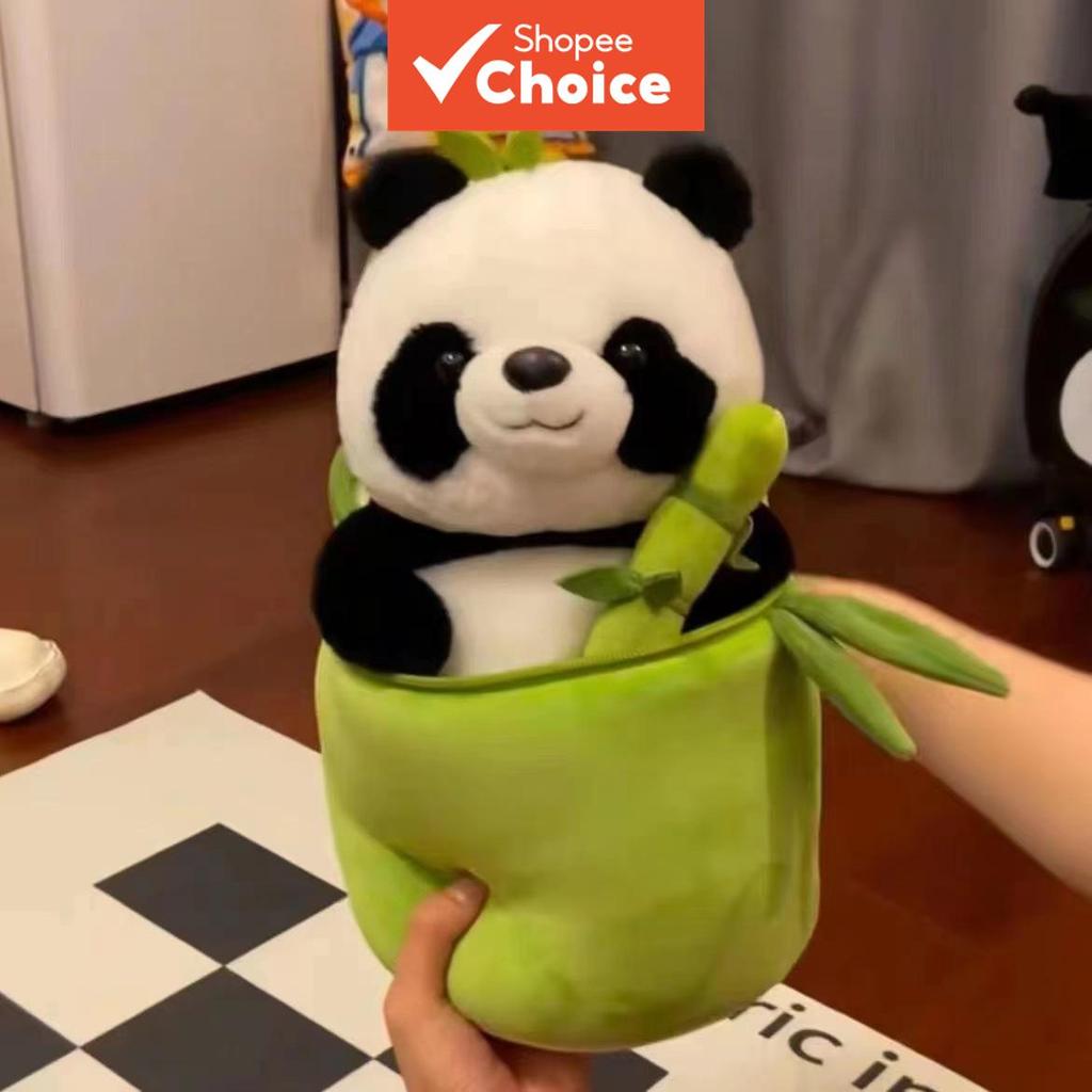 Boneca De Pelúcia De Panda De Bambu Destacável , Decoração Fofa Kawaii , Presente De Aniversário Para Crianças