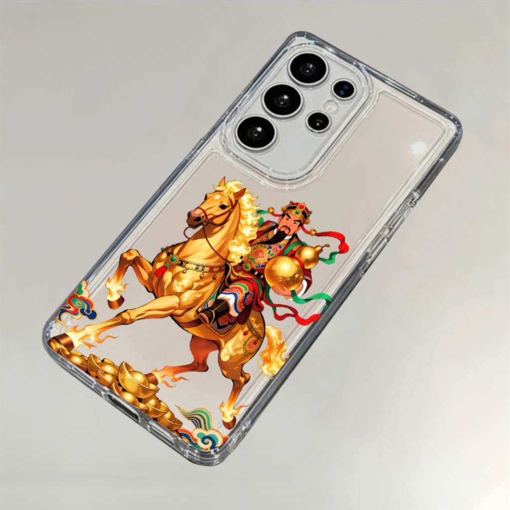 Cavalo Dourado Para Samsung 24 FE Caso S26 S25 S24 S23 S22 S21 S20 Ultra A16 A12 Capa À Prova De Choque Anti-Queda