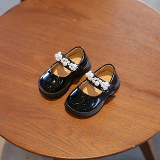 · Sapatos de couro para meninas Mary Jane Sapatos 2024 Primavera Novo Estilo Um Ano Luz Crianças Menina Pérola Princesa 