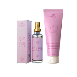 Kit 521 Rosé Vip Amakha Paris - Perfume de bolso + Hidratante | Floral Frutal Doce para o Dia