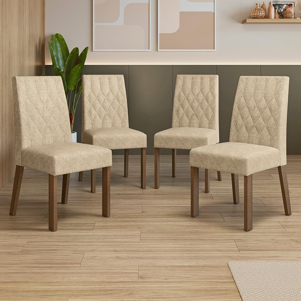 Kit 4 Cadeiras de Jantar 4256 Rustic/Imperial Madesa XJ