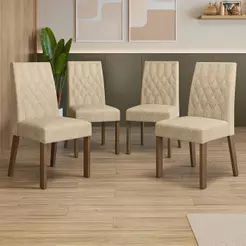 Kit 4 Cadeiras de Jantar 4256 Rustic/Imperial Madesa XJ
