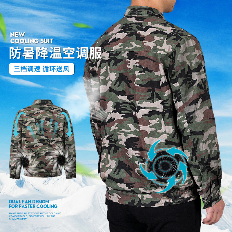 Roupas de ar condicionado Roupas de ventilador masculinas de trabalho de resfriamento de canteiro de obras Roupas