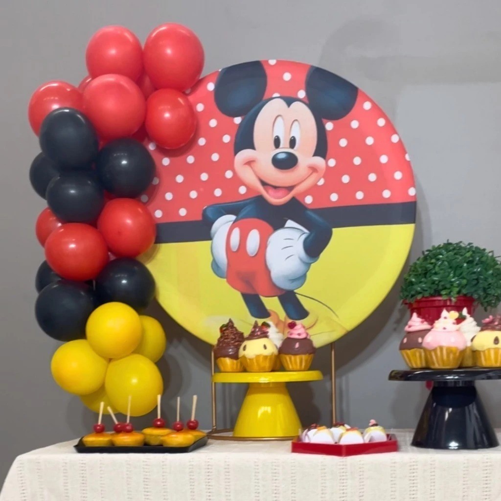 Mini Arco de Mesa Redondo Dourado Enfeite Bexiga Painéis Festa Pintura Eletrostática