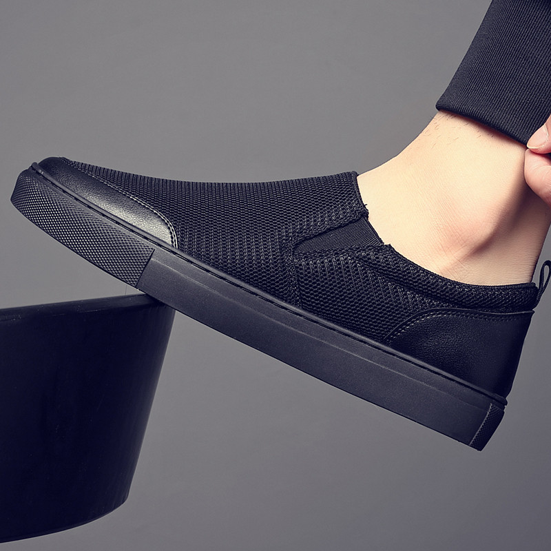 Sapatos de lona masculinos sapatos de verão tamanho grande deslizamento em sapatos preguiçosos tênis masculinos novo est