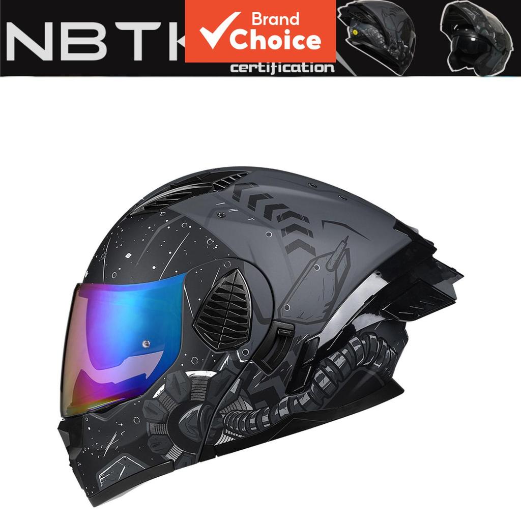 Capacete de motocicleta NBTK Flip Up Galáxia Estrelas Certificado DOT Lente dupl