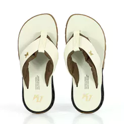 Chinelo Kenner Rakka Cushy Bold L7 Off White e Marrom - Masculino