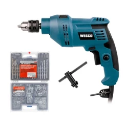 Furadeira de Impacto 3/8 POL 550W WESCO com Jogo de Brocas Bits e Buchas com 300 Peças MTX