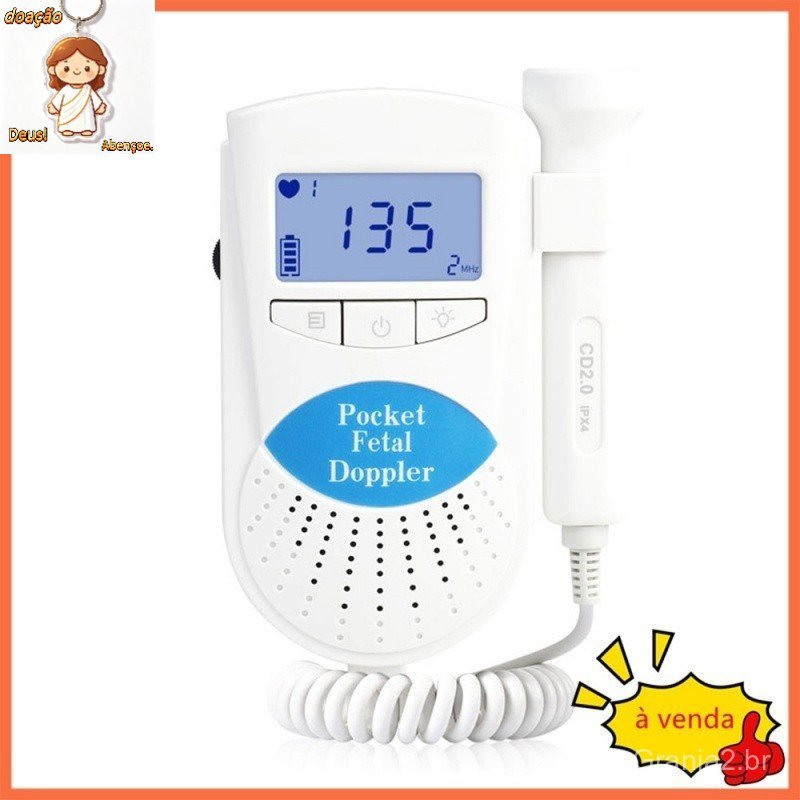 Fetal Doppler Detector para Bebê Pré-fibra Freqüência Cardíaca/Sonar/Estetoscópio Monitor 628 Mulheres Grávidas