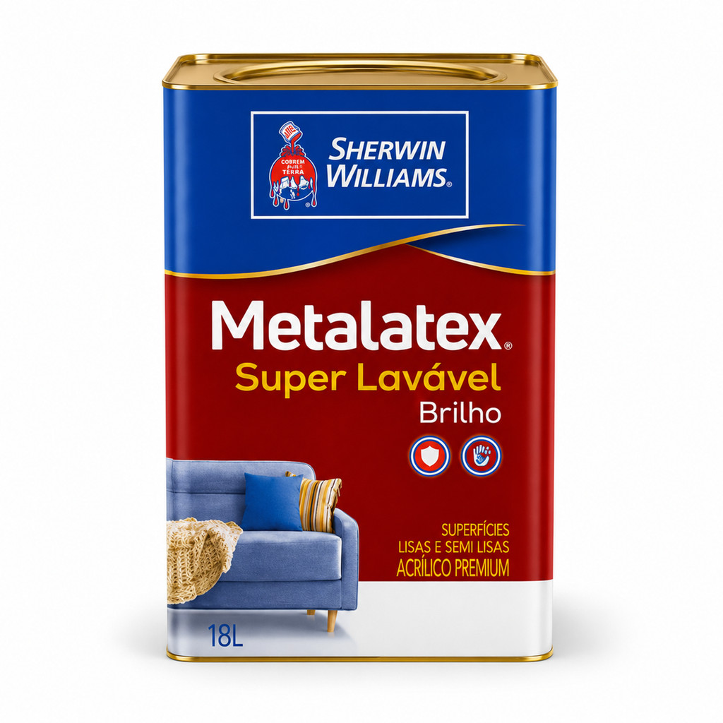 Tinta Acrílica Metalatex Super Lavável Brilho 18L Sherwin-Williams