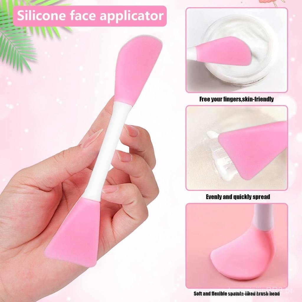 6 Pincéis de Silicone para Máscara Facial, Aplicador Flexível de Silicone para o rosto, Pincéis de Limpeza Facial, Pincé