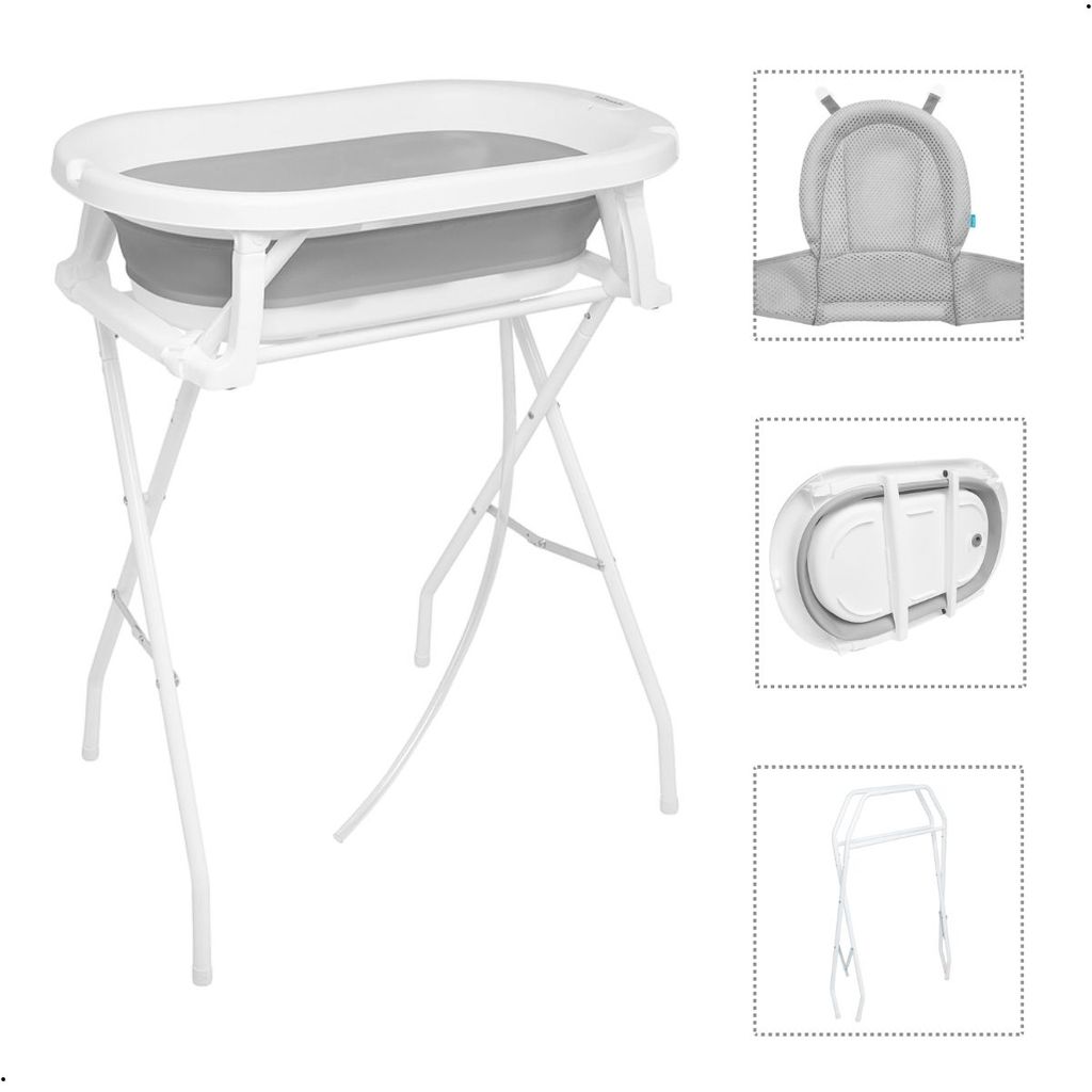 Banheira de Bebe com Suporte Dobravel Com Rede de apoio Protecao Banho