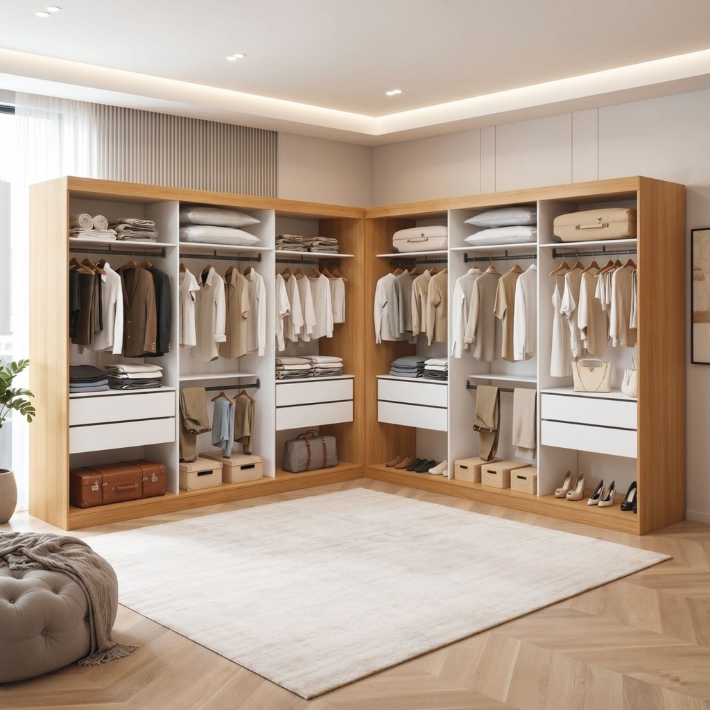 Closet Casal sem Portas 8 Gavetas Paris Duo Premium Yescasa Marrom/Carvalho Carvalho