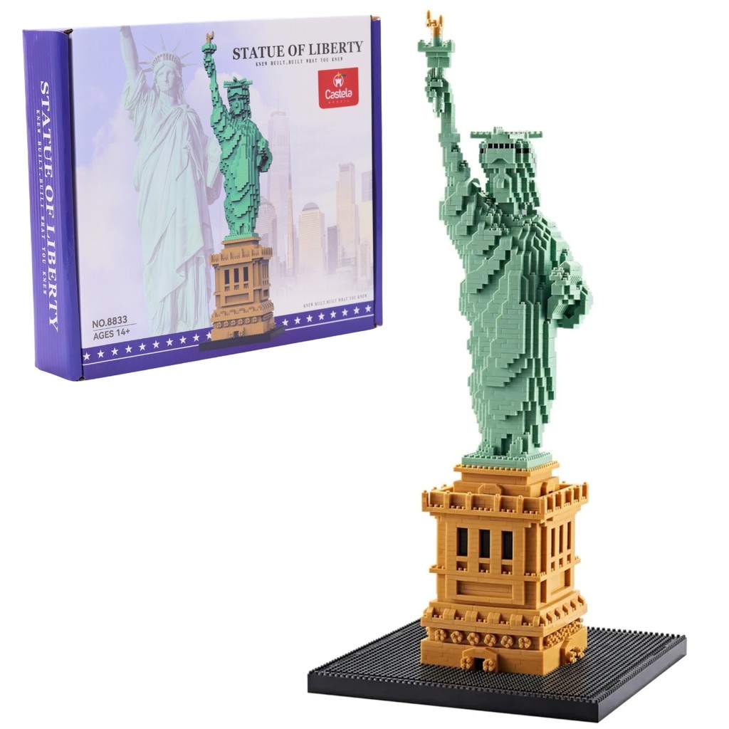 Bloco De Montar Estatua Da Liberdade 2466 Peças Castela Micro Bloco Arquitetura 