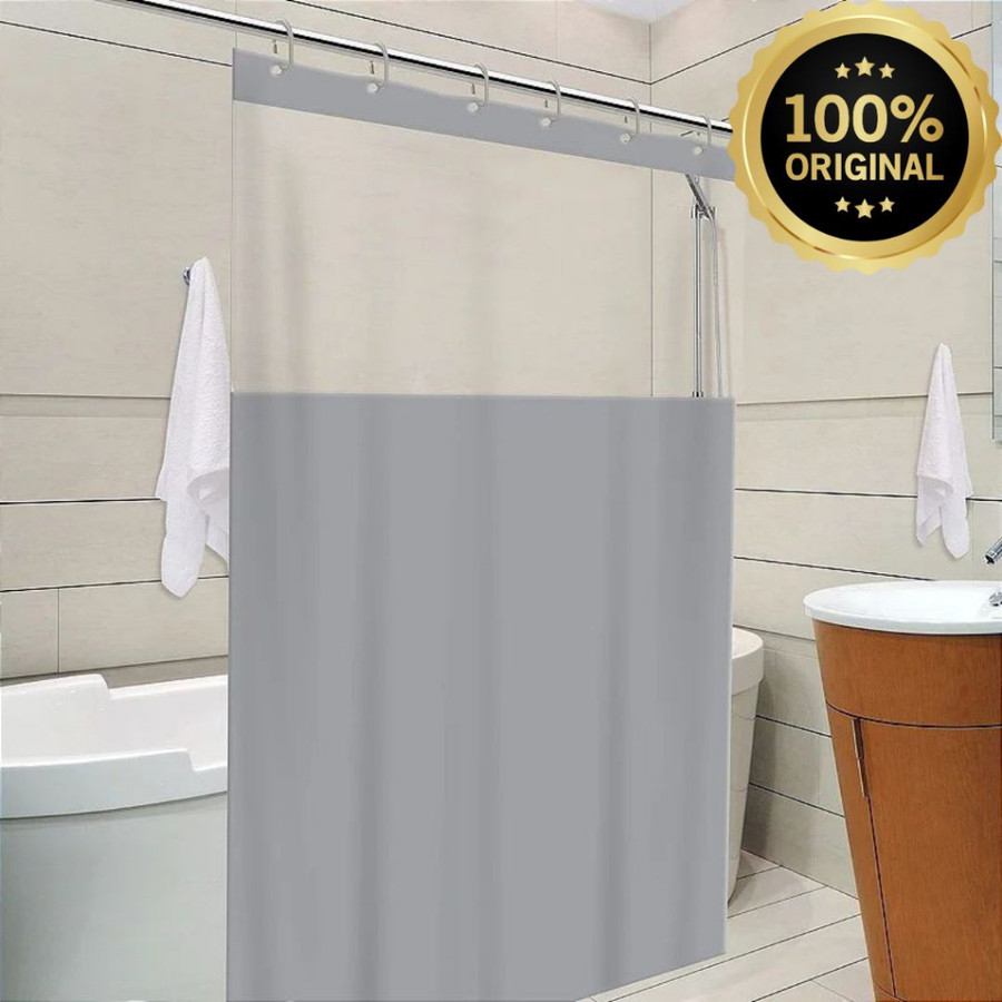 Anti-mildew Shower Curtain with Transparent Visor 100% in Resistant PVC Different Models