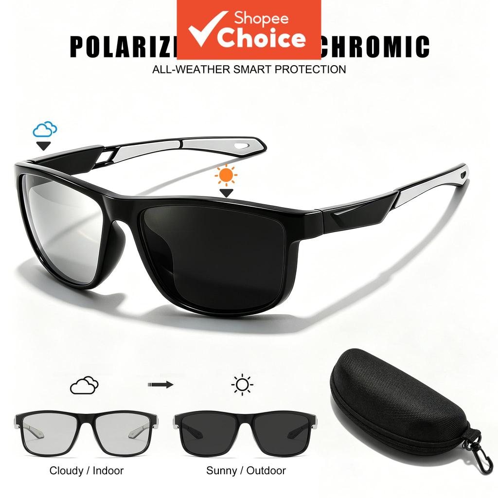 Óculos De Sol Fotocromáticos Polarizados Uv400 , Templos De Silicone Antiderrapantes Antirreflexo Para Dirigir , Ciclism