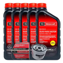 Kit 5l Óleo 5w20 100 Sintético e Filtro Motorcraft Original
