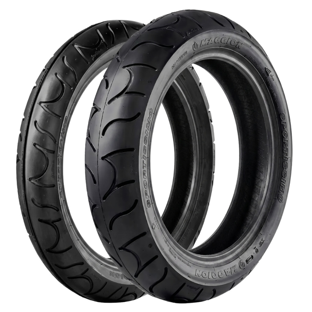 Par Pneu 110/70-17 + 140/70-17 Maggion Sportissimo TL Fazer FZ15 FZ25 250cc Twister CB300 Ninja Sem Câmara