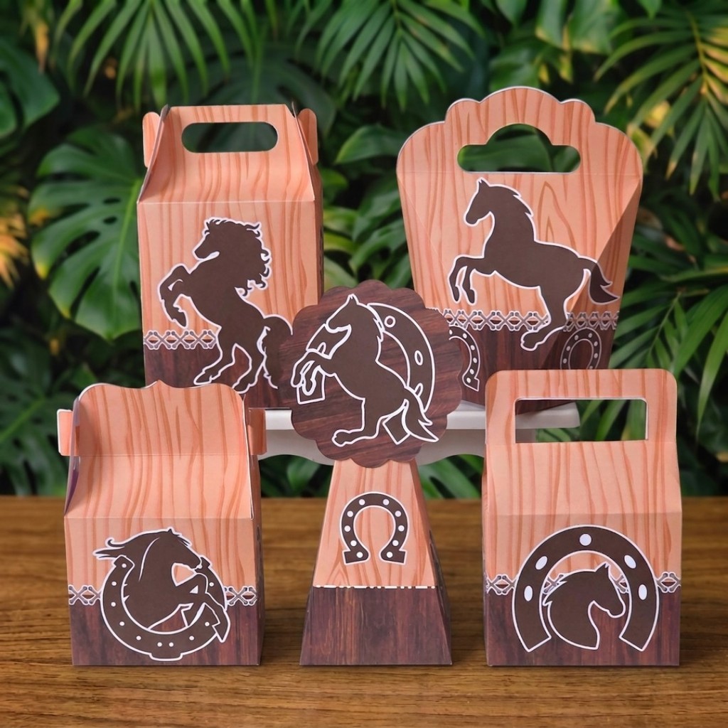 Kit Festa Caixinhas CAVALO COWBOY lembrancinhas personalizadas para aniversario infantil decoração mimos