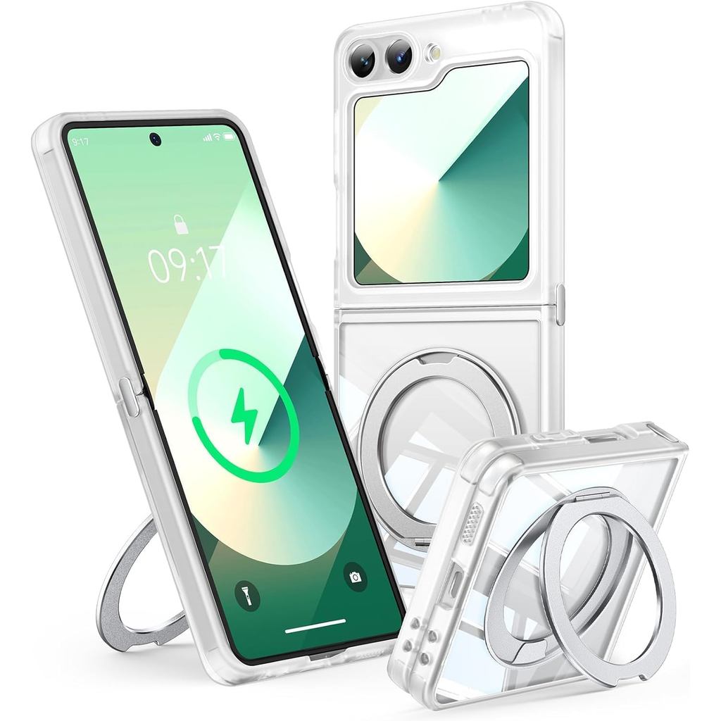 [360 ° Capa com Suporte Magnético Giratório para Galaxy Z Flip 6/5 [Compatível c