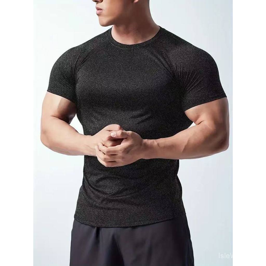 Camiseta Esportiva Masculina Secagem Rápida Slim Elástica Camiseta Academia Corrida Treino