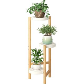 para Plantas FILWH para Interior e Exterior, Estante para Plantas de 3 Níveis, 3 Vasos de Flores, E