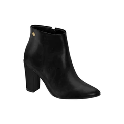 Bota Ankle Boot Vizzano Cano Curto Bico Fino Salto Bloco Preta
