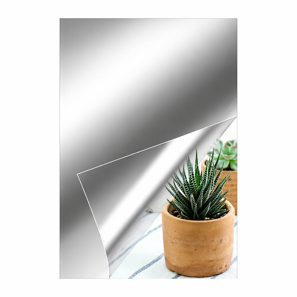 Espelho Adesivo Flexível 25x40cm Retangular para Parede Quarto Banheiro e Decoração