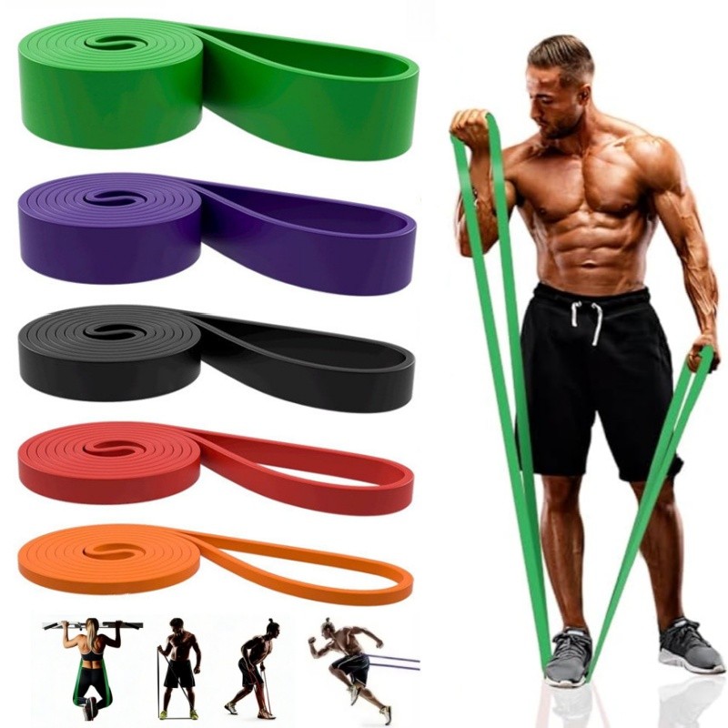 Faixa elástica de resistência, treinamento de força, esportes, fitness, látex, pull-up 2080, círculo grosso, yoga