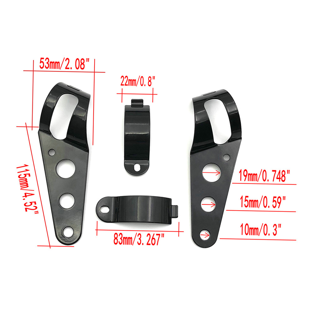 SIUKE Universal 39mm-51mm Suportes de montagem de farol garfo orelha motocicleta preto
