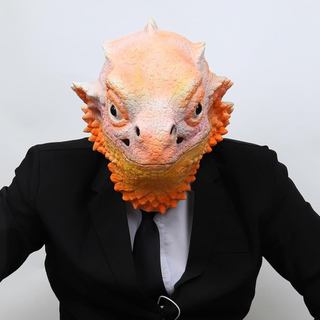 Máscara de Lagarto para Adultos - Máscara de Látex Realista de Réptil, Amarelo Areia - para Cosplay de Halloween e Acess